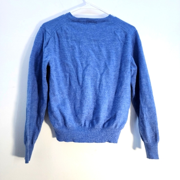 Calvin Klein Extra fine merino Size large Blue V-Neck Sweater - Picture 2 of 4